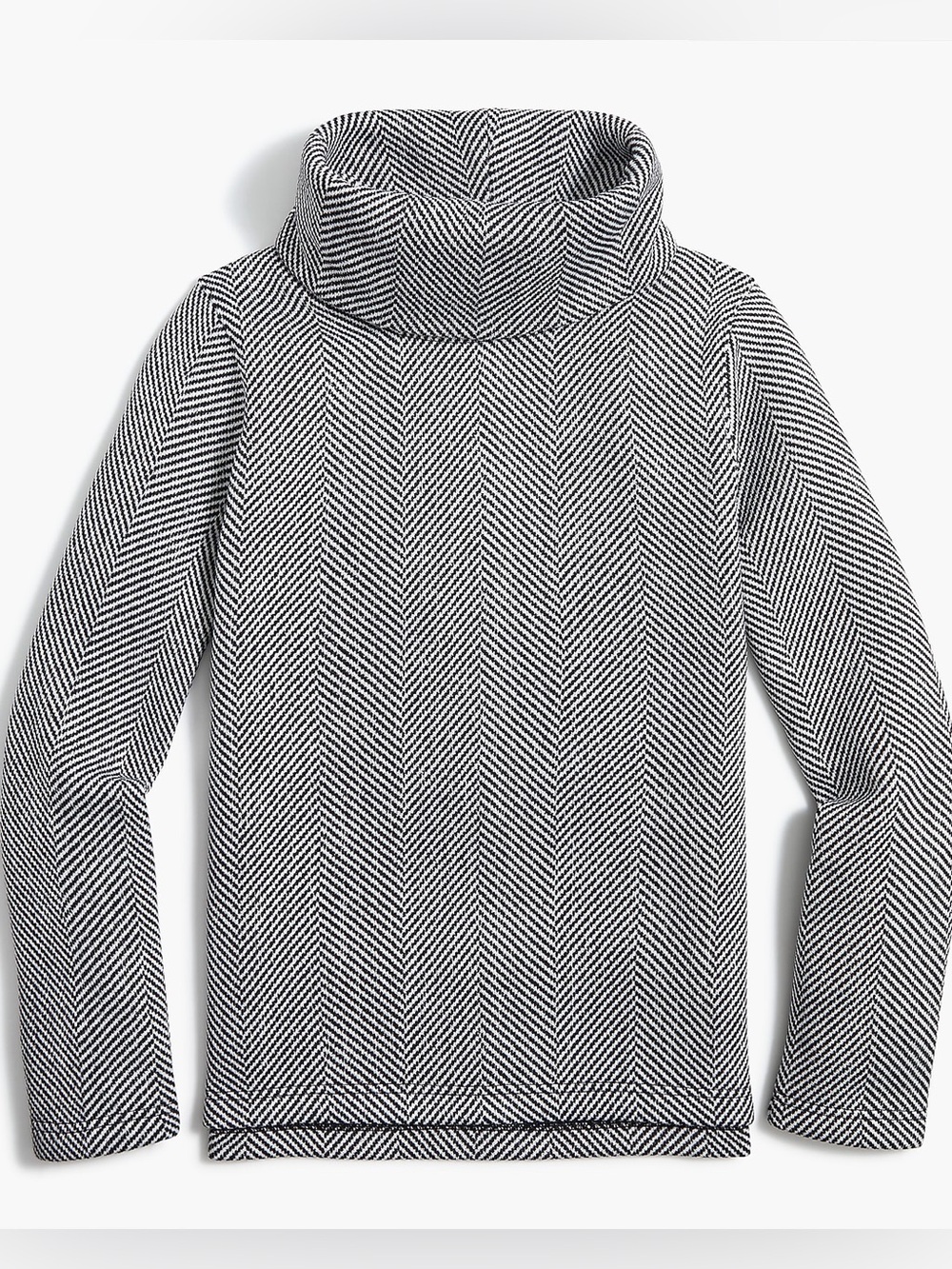 J Crew Herringbone Funnel Neck Pullover Sz Small